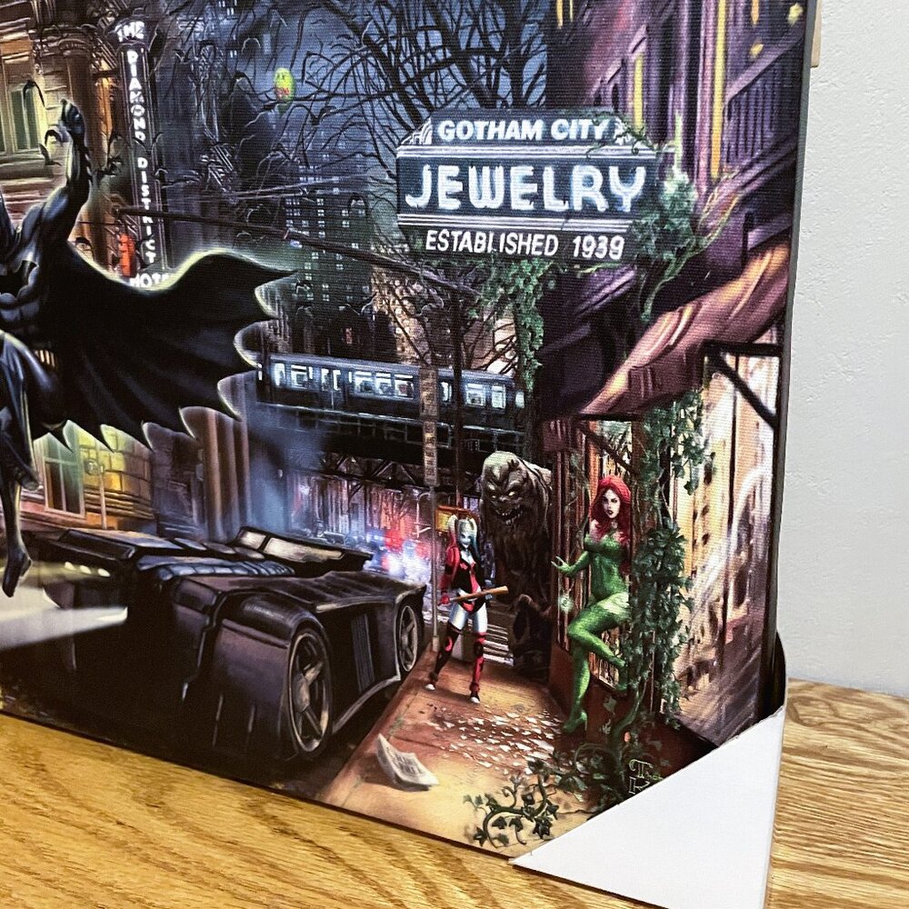 SPIDERMAN and BATMAN GOTHAM CITY Marvel Wall Art. Thomas Kinkade, Gallery Canvas - Picture 2 of 16